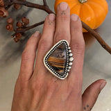 Large Montana Agate Statement Ring or Pendant- Sterling Silver- Finished to Size