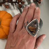 Large Montana Agate Statement Ring or Pendant- Sterling Silver- Finished to Size