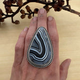 Huge Agate Statement Ring or Pendant- Sterling Silver- Finished to Size
