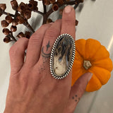 Chunky Statement Ring or Pendant- Petrified Palm Root and Sterling Silver- Finished to Size