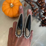 XXL Talon Ring or Pendant- Petrified Palm Root and Sterling Silver- Finished to Size