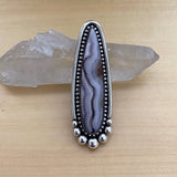 Huge Laguna Agate Talon Ring or Pendant- Sterling Silver and Agate- Finished to Size