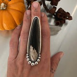 XXL Talon Ring or Pendant- Petrified Palm Root and Sterling Silver- Finished to Size