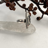 Chunky White Buffalo Ring- Size 8- Hand Stamped Sterling Silver