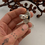 Chunky Turquoise Ring- Size 7.5- Hand Stamped Sterling Silver and Royston Ribbon Turquoise