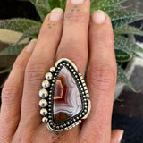 Large Agua Nueva Agate and Sterling Silver Bubble Ring or Pendant- Finished to Size