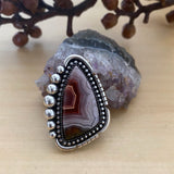 Large Agua Nueva Agate and Sterling Silver Bubble Ring or Pendant- Finished to Size