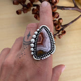 Large Agua Nueva Agate and Sterling Silver Bubble Ring or Pendant- Finished to Size