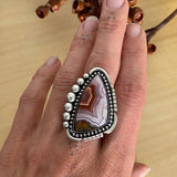 Large Agua Nueva Agate and Sterling Silver Bubble Ring or Pendant- Finished to Size