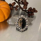 Huge Super Bubble Ring or Pendant- Petrified Palm Root and Sterling Silver- Finished to Size