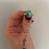 Emerald Valley Turquoise and Solid 14k Gold Ring- Size 9.75 (can be sized up 1/2 size)