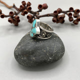 The Squiggle Signet Ring- Size 10- Natural Royston Turquoise and Sterling Silver