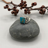 The Elements Signet Ring- Size 10- Fox Turquoise and Sterling Silver