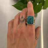 The Signet Ring- Size 11- Bamboo Mountain Turquoise and Sterling Silver