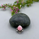 The Blossom Ring 1- Pink Conch and Sterling Silver- Finished to Size or as a Pendant