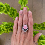 The Blossom Ring 1- Pink Conch and Sterling Silver- Finished to Size or as a Pendant