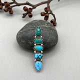 The Turquoise Collector Ring #1- Royston, Kingman, Lone Mountain, and Golden Hills Turquoise and Sterling Silver- Finished to Size or as a Pendant