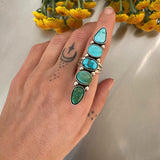 The Turquoise Collector Ring #1- Lone Mountain, Kingman, Royston, and Emerald Valley Turquoise and Sterling Silver- Finished to Size or as a Pendant