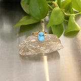 The Soleil Ring- Golden Hills Turquoise and 14k Gold- Size 5.25