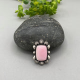 The Looking Glass Ring 1- Pink Conch Shell and Sterling Silver- Finished to Size or as a Pendant