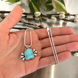 The Squiggle Necklace 1- Natural Royston Turquoise and Sterling Silver- Chain Included