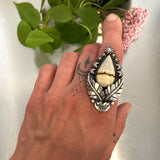 The Nightbloom Ring #1- Chicken Track Jasper and Sterling Silver- Finished to Size or as a Pendant