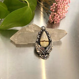 The Nightbloom Ring #1- Chicken Track Jasper and Sterling Silver- Finished to Size or as a Pendant