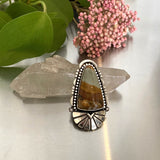 The Desert Portal Ring #1- Blue Mustang Picture Jasper and Sterling Silver- Finished to Size or as a Pendant