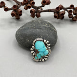 The Ripple Ring 1- Natural Royston Turquoise and Sterling Silver- Finished to Size or as a Pendant