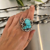 The Ripple Ring 1- Natural Royston Turquoise and Sterling Silver- Finished to Size or as a Pendant