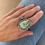 The Silhouette Ring 1- Natural Royston Turquoise and Sterling Silver- Finished to Size or as a Pendant