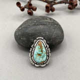 The Silhouette Ring 1- Natural Royston Turquoise and Sterling Silver- Finished to Size or as a Pendant