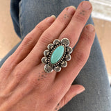 The Sweetheart Ring 1- Natural Royston Turquoise and Sterling Silver- Finished to Size or as a Pendant