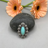 The Sweetheart Ring 1- Natural Royston Turquoise and Sterling Silver- Finished to Size or as a Pendant