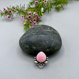 The Blossom Ring 2- Pink Conch and Sterling Silver- Finished to Size or as a Pendant