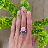 The Blossom Ring 2- Pink Conch and Sterling Silver- Finished to Size or as a Pendant