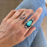 The Celestial Ring #2- Royston Turquoise and Sterling Silver- Finished to Size or as a Pendant