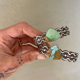 The Desert Rose Cuff- Size XS/S- Natural Australian Variscite and Stamped Sterling Silver Bracelet