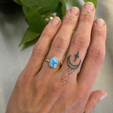 The Soleil Ring- Golden Hills Turquoise and 14k Gold- Size 6