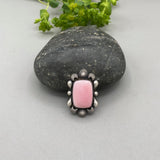 The Looking Glass Ring 2- Pink Conch Shell and Sterling Silver- Finished to Size or as a Pendant
