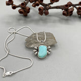 The Squiggle Necklace 2- Natural Royston Turquoise and Sterling Silver- Chain Included