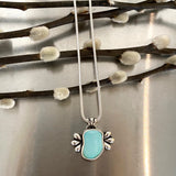 The Squiggle Necklace 2- Natural Royston Turquoise and Sterling Silver- Chain Included