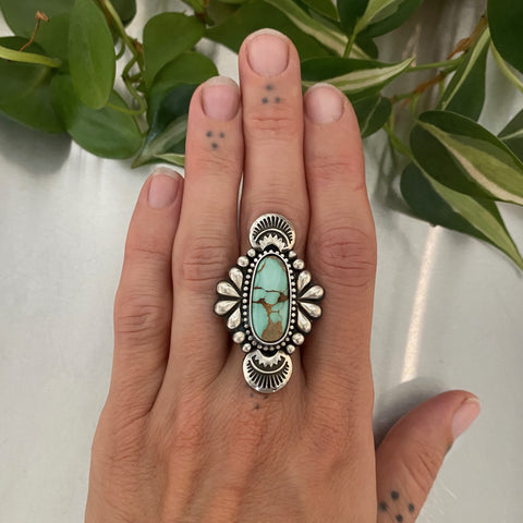 The Peacock Ring 2- Natural Royston Turquoise and Sterling Silver- Finished to Size or as a Pendant