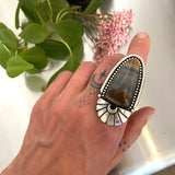 The Desert Portal Ring #2- Picture Jasper and Sterling Silver- Finished to Size or as a Pendant