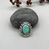 The Silhouette Ring 2- Natural Royston Turquoise and Sterling Silver- Finished to Size or as a Pendant