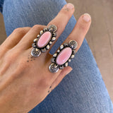 The Looking Glass Ring 4- Pink Conch Shell and Sterling Silver- Finished to Size or as a Pendant