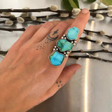 The Turquoise Collector Squiggle Ring 2- Royston and Sonoran Gold Turquoise and Sterling Silver- Finished to Size or as a Pendant