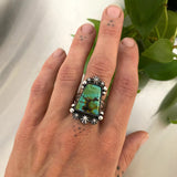 The Constellation Ring #3- Bao Canyon Turquoise and Sterling Silver- Finished to Size or as a Pendant