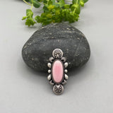 The Looking Glass Ring 3- Pink Conch Shell and Sterling Silver- Finished to Size or as a Pendant