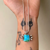 The Squiggle Necklace 3- Sonoran Gold Turquoise and Sterling Silver- Chain Included